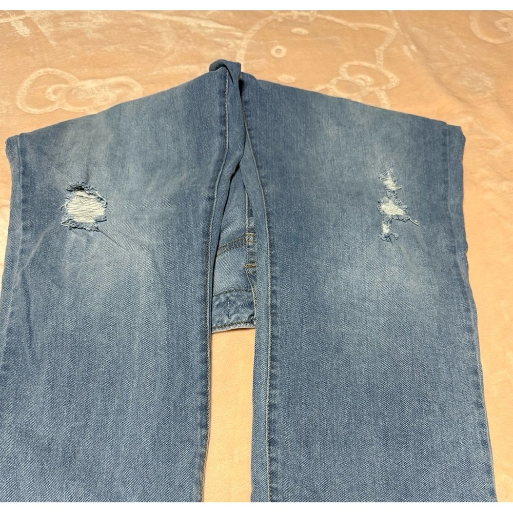 CROWN & IVY Denim High Rise Vintage Straight Size 12 Regular Distressed - Picture 10 of 10